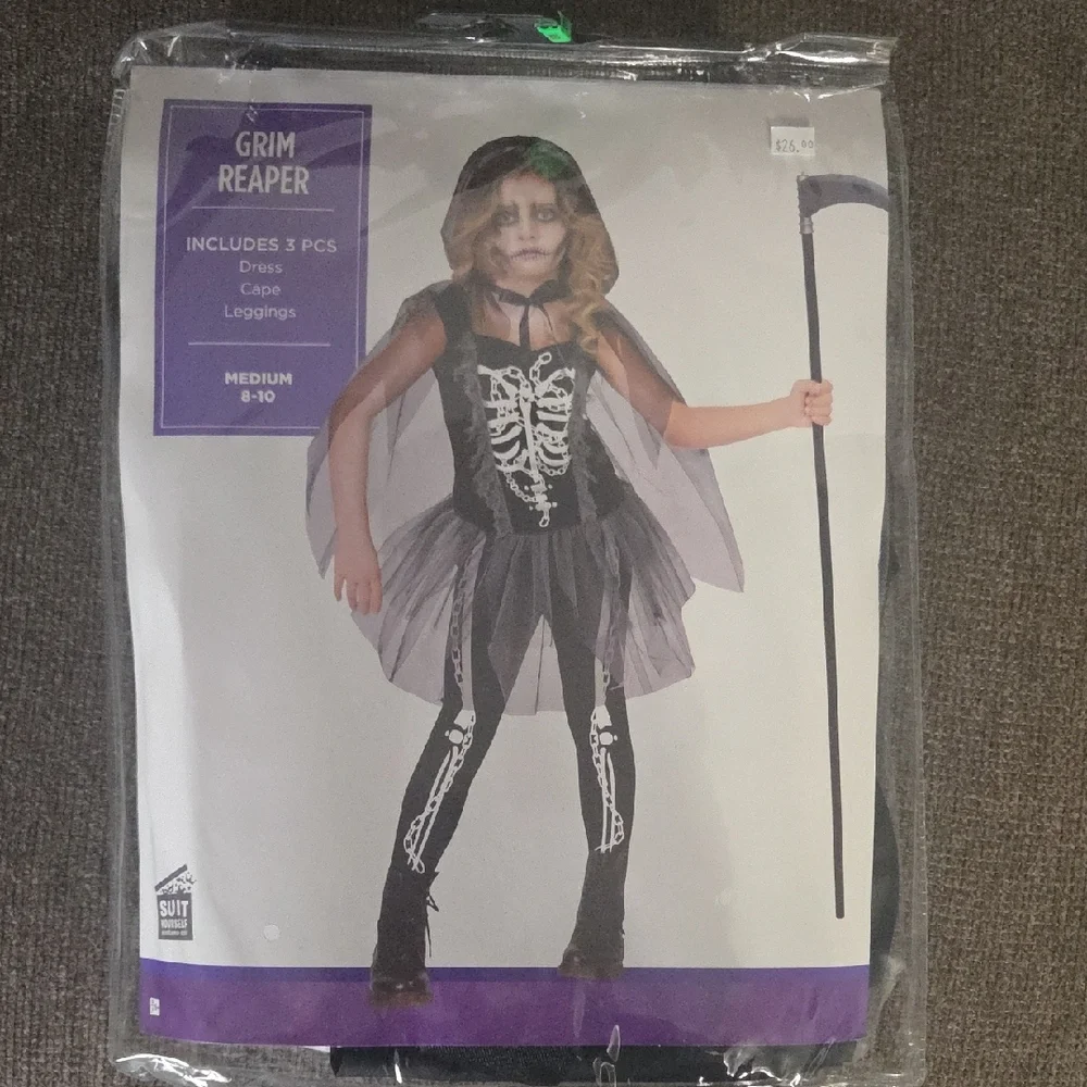 Grim Reaper Kids Costume - Black and White